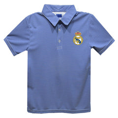 Real Madrid Vive La Fete Youth Pencil Stripe Polo - Royal shop