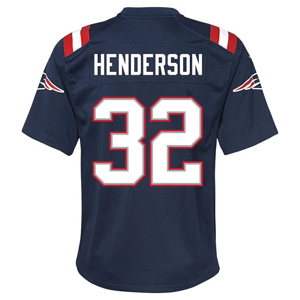 TreVeyon Henderson New England Patriots Youth Team Game Jersey - Navy | Nike for sale