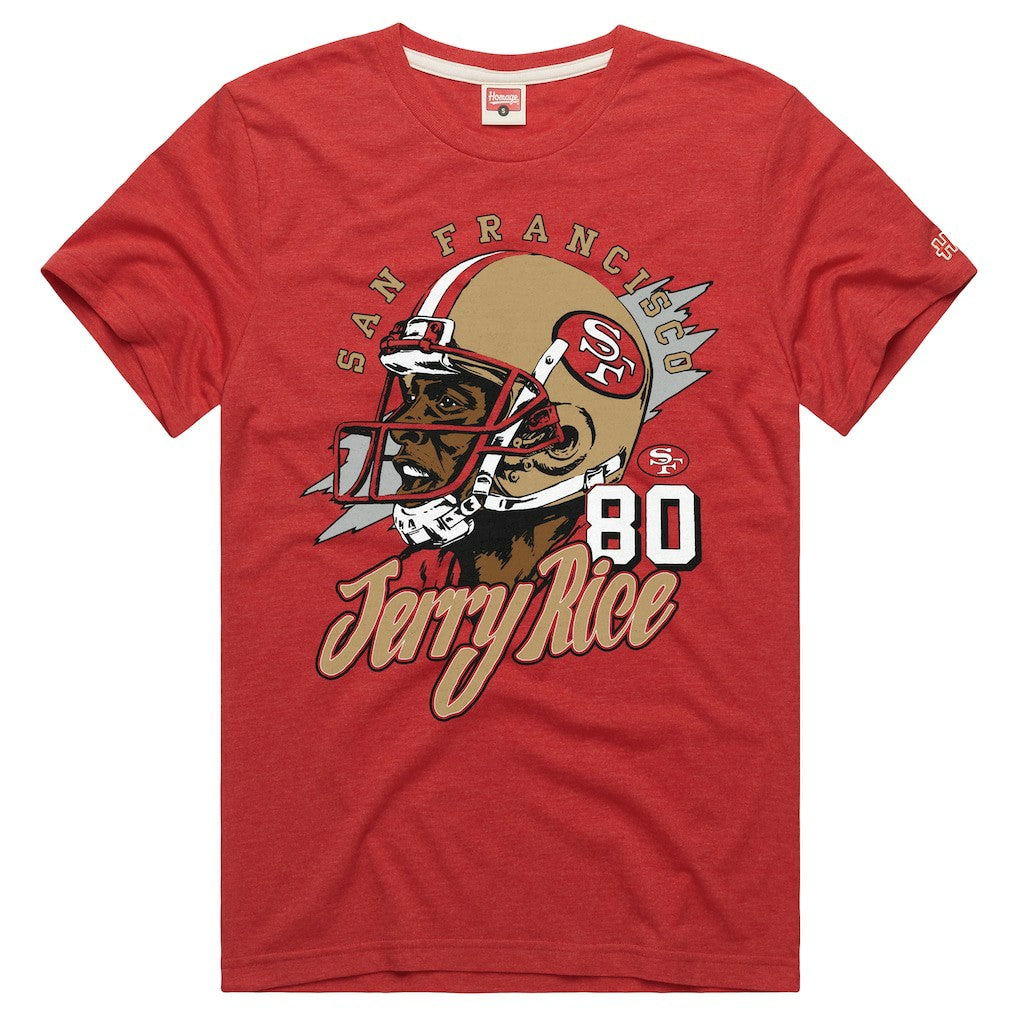 Jerry Rice San Francisco 49ers Homage Unisex Retired Player Classic Caricature T-Shirt - Scarlet discount