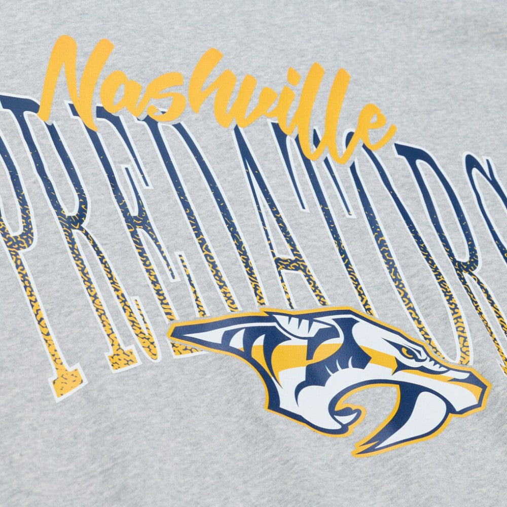 Nashville Predators Mitchell & Ness Women's Hockey Night Sweatshirt Heather Gray