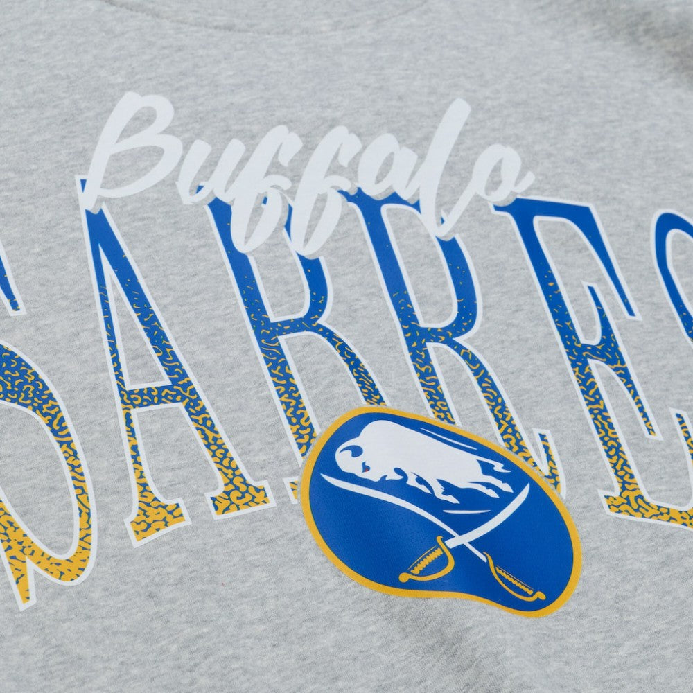 Buffalo Sabres Mitchell & Ness Women's Hockey Night Sweatshirt Heather Gray