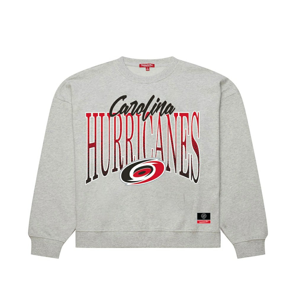 Carolina Hurricanes Mitchell & Ness Women's Hockey Night Sweatshirt Heather Gray