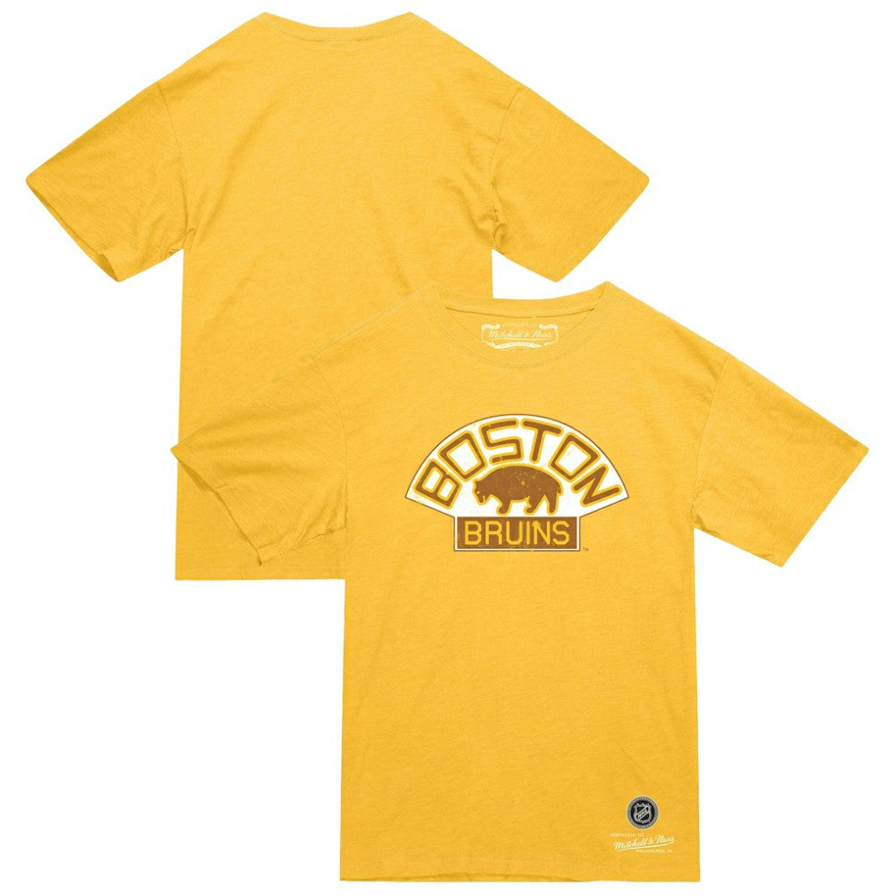 Boston Bruins Mitchell & Ness Heritage T-Shirt Gold