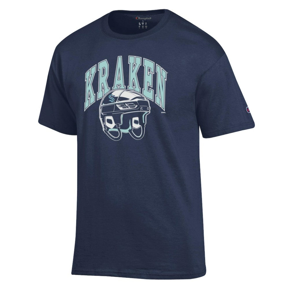 Seattle Kraken Champion Helmet T-Shirt Navy