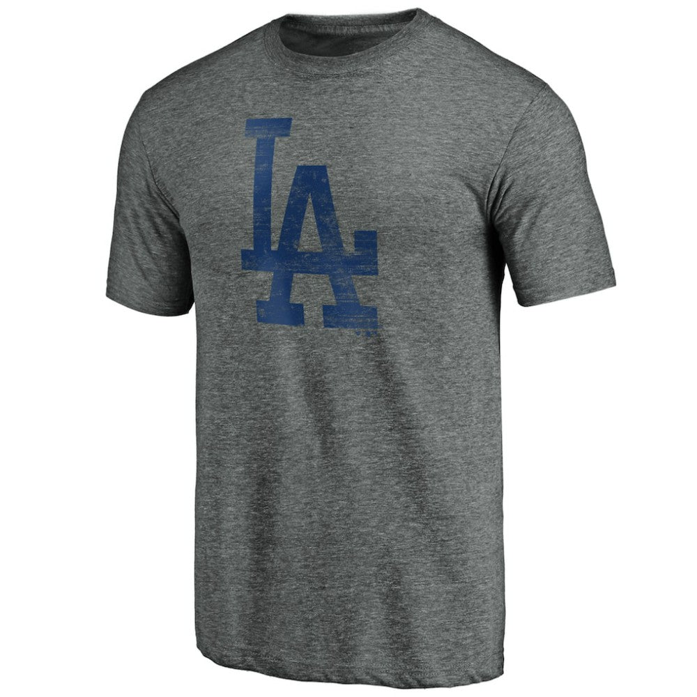 Los Angeles Dodgers Weathered Logo Tri-Blend T-Shirt - Heather Gray