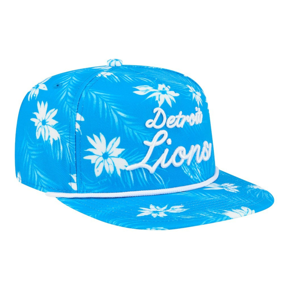 Detroit Lions New Era Palm Print A-Frame 9FIFTY Snapback Hat - Blue discount