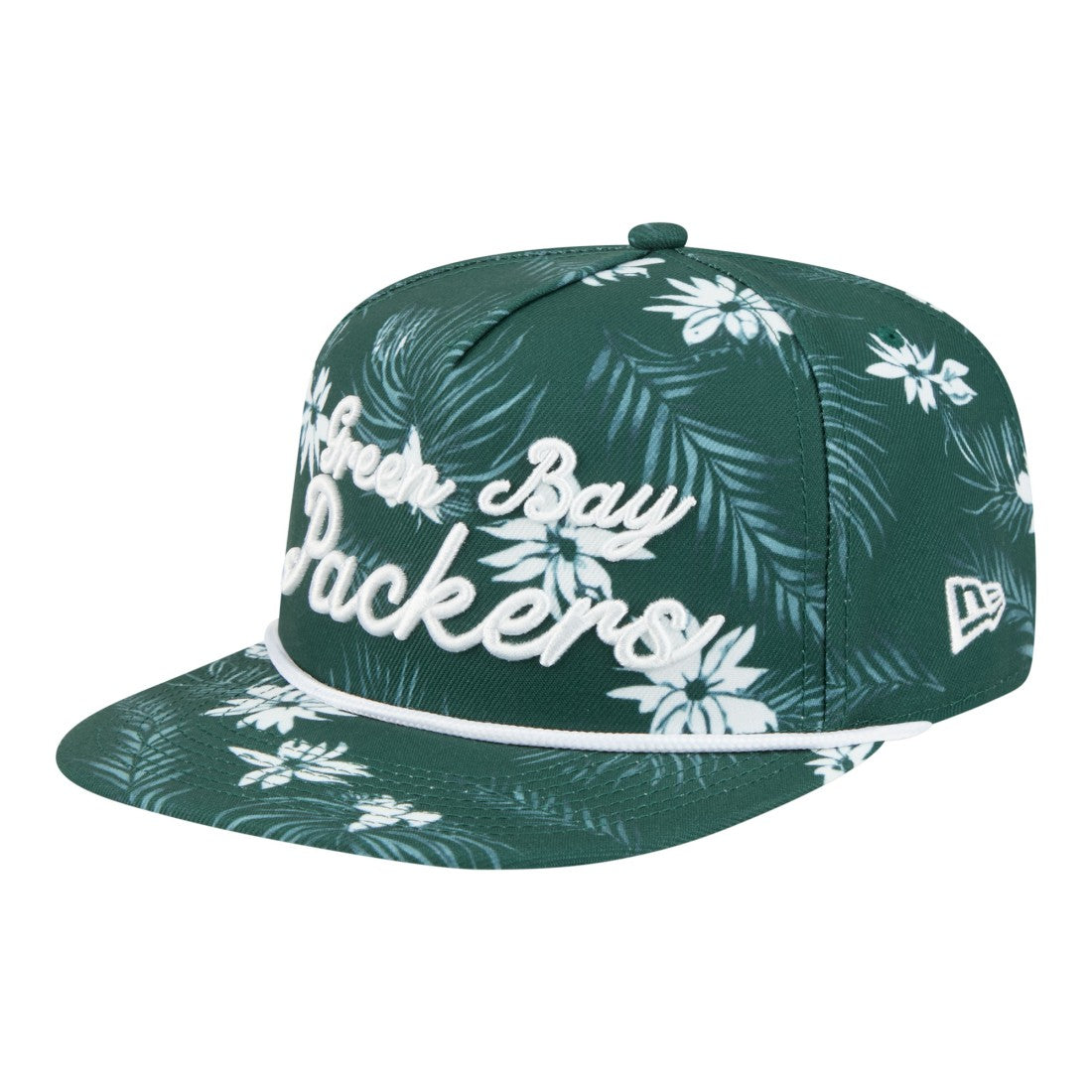 Green Bay Packers New Era Palm Print A-Frame 9FIFTY Snapback Hat - Green on sale