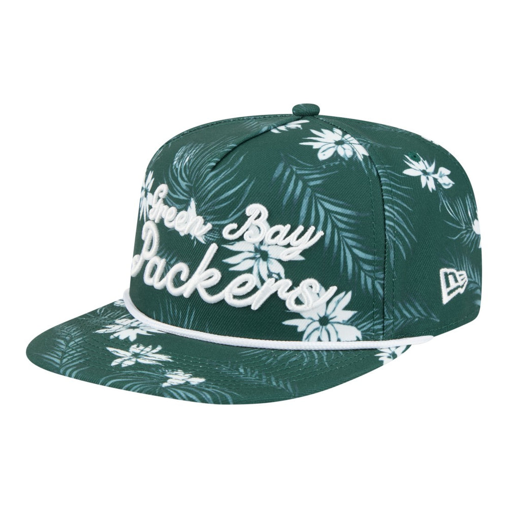 Green Bay Packers New Era Palm Print A-Frame 9FIFTY Snapback Hat - Green on sale