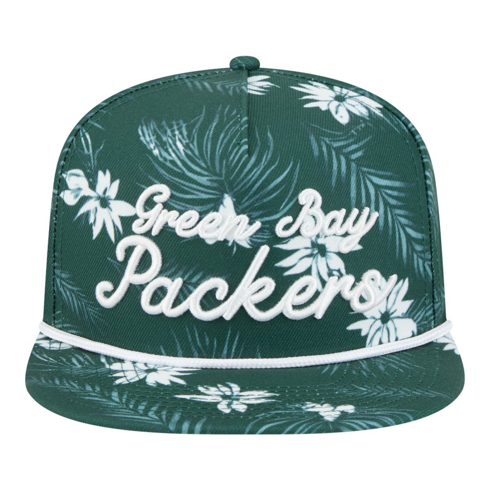 Green Bay Packers New Era Palm Print A-Frame 9FIFTY Snapback Hat - Green on sale