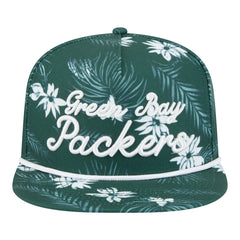 Green Bay Packers New Era Palm Print A-Frame 9FIFTY Snapback Hat - Green on sale