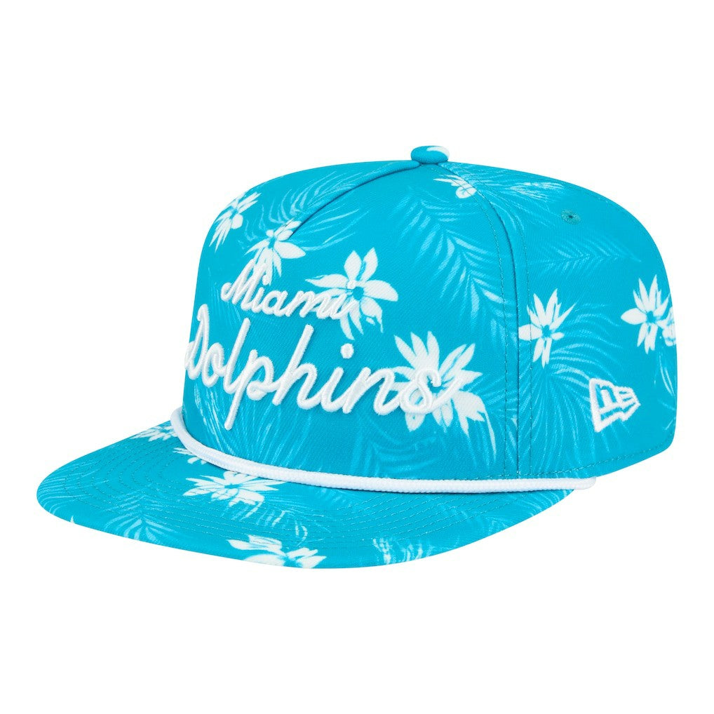Miami Dolphins New Era Palm Print A-Frame 9FIFTY Snapback Hat - Aqua discount