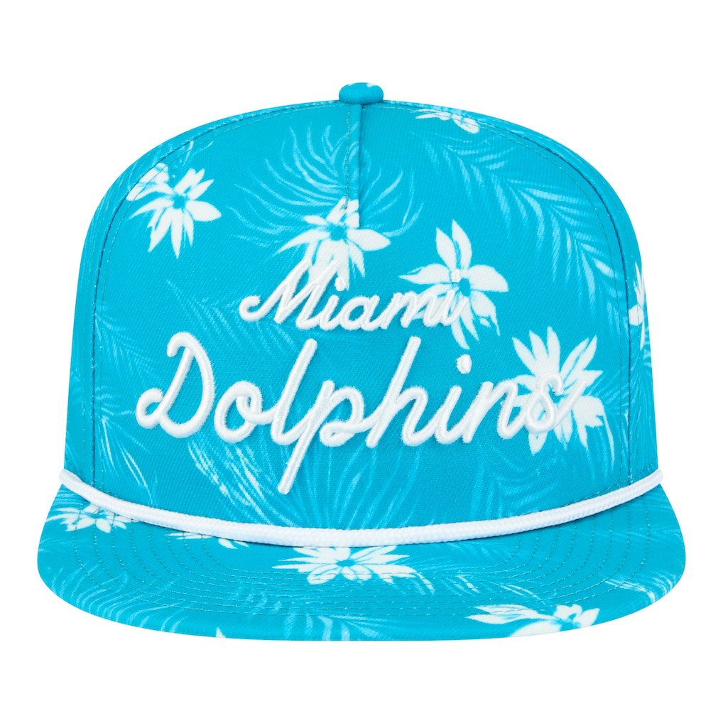 Miami Dolphins New Era Palm Print A-Frame 9FIFTY Snapback Hat - Aqua discount