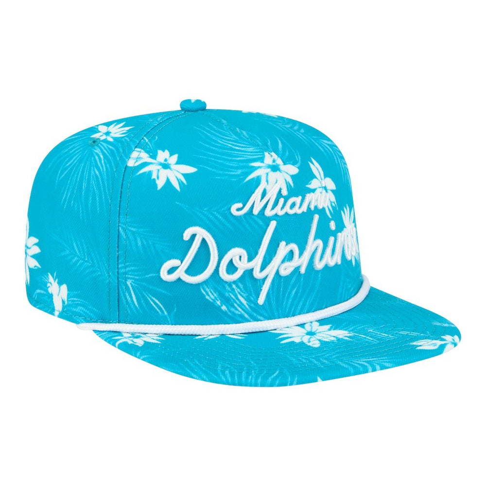 Miami Dolphins New Era Palm Print A-Frame 9FIFTY Snapback Hat - Aqua discount