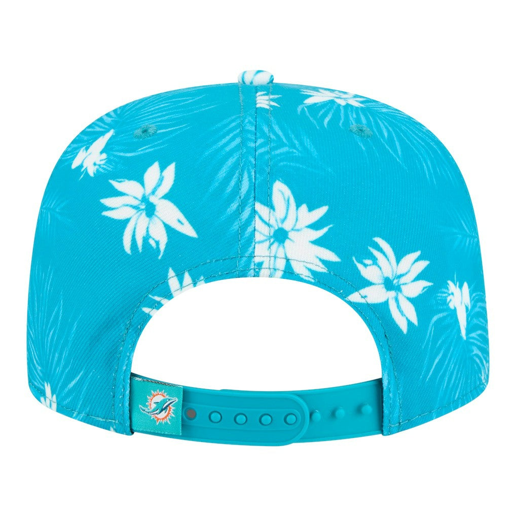 Miami Dolphins New Era Palm Print A-Frame 9FIFTY Snapback Hat - Aqua discount