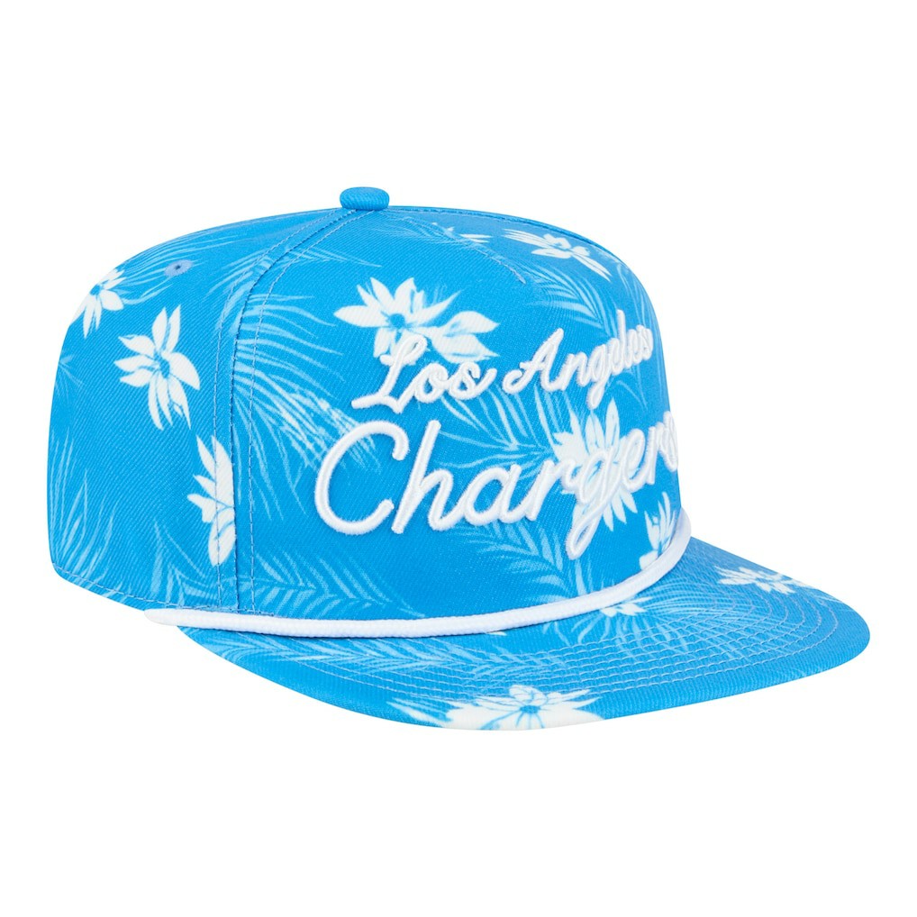 Los Angeles Chargers New Era Palm Print A-Frame 9FIFTY Snapback Hat - Powder Blue discount