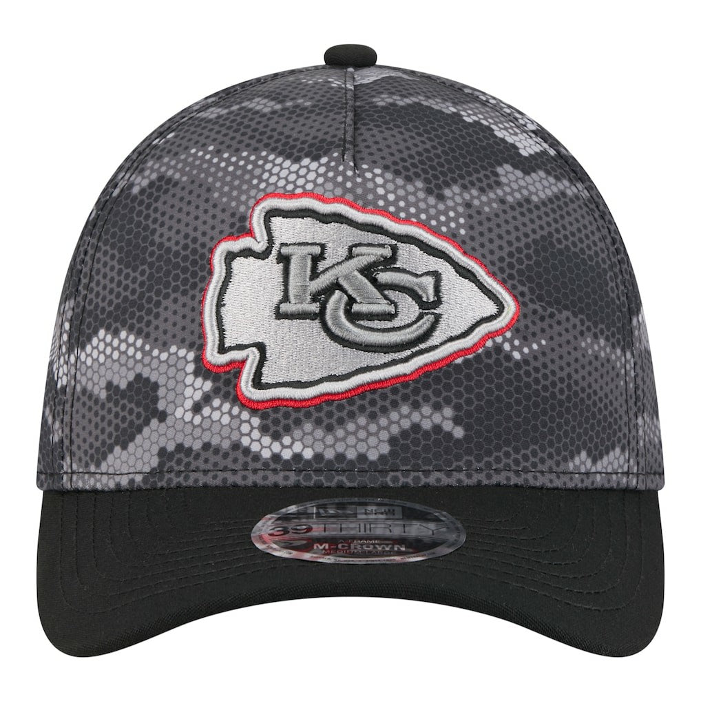Kansas City Chiefs New Era Camo A-Frame 39THIRTY Flex Hat - Black cheap