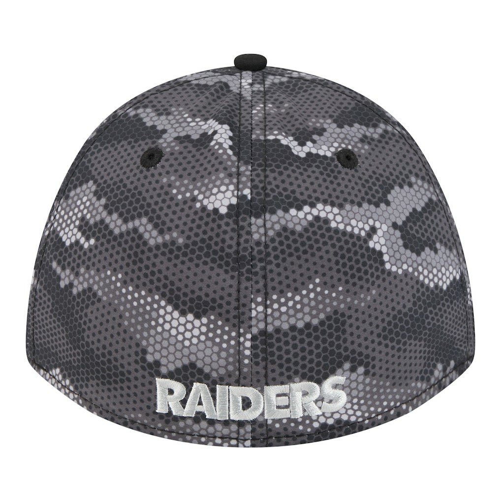 Las Vegas Raiders New Era Camo A-Frame 39THIRTY Flex Hat - Black for sale