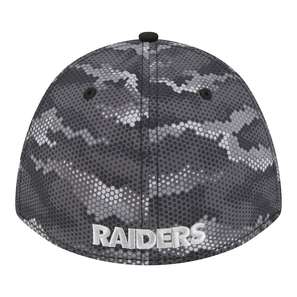 Las Vegas Raiders New Era Camo A-Frame 39THIRTY Flex Hat - Black for sale