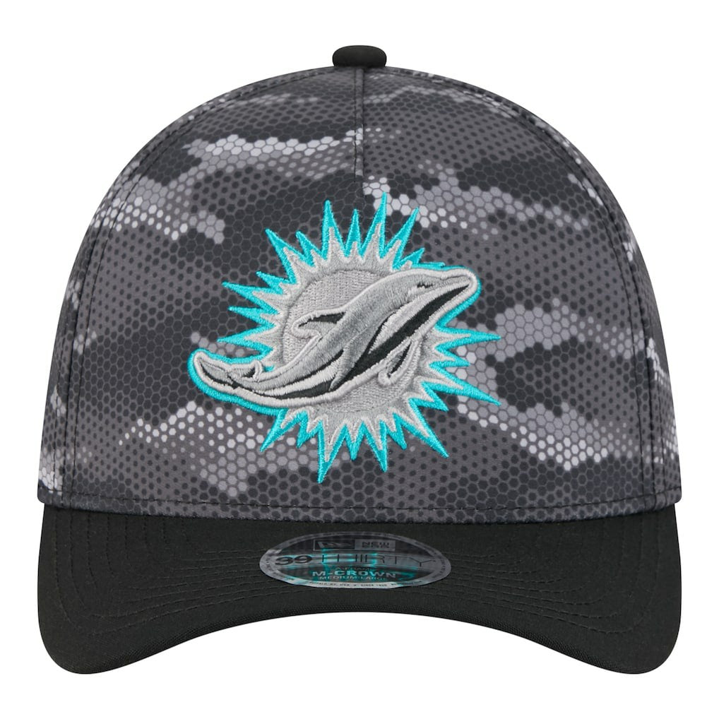 Miami Dolphins New Era Camo A-Frame 39THIRTY Flex Hat - Black discount