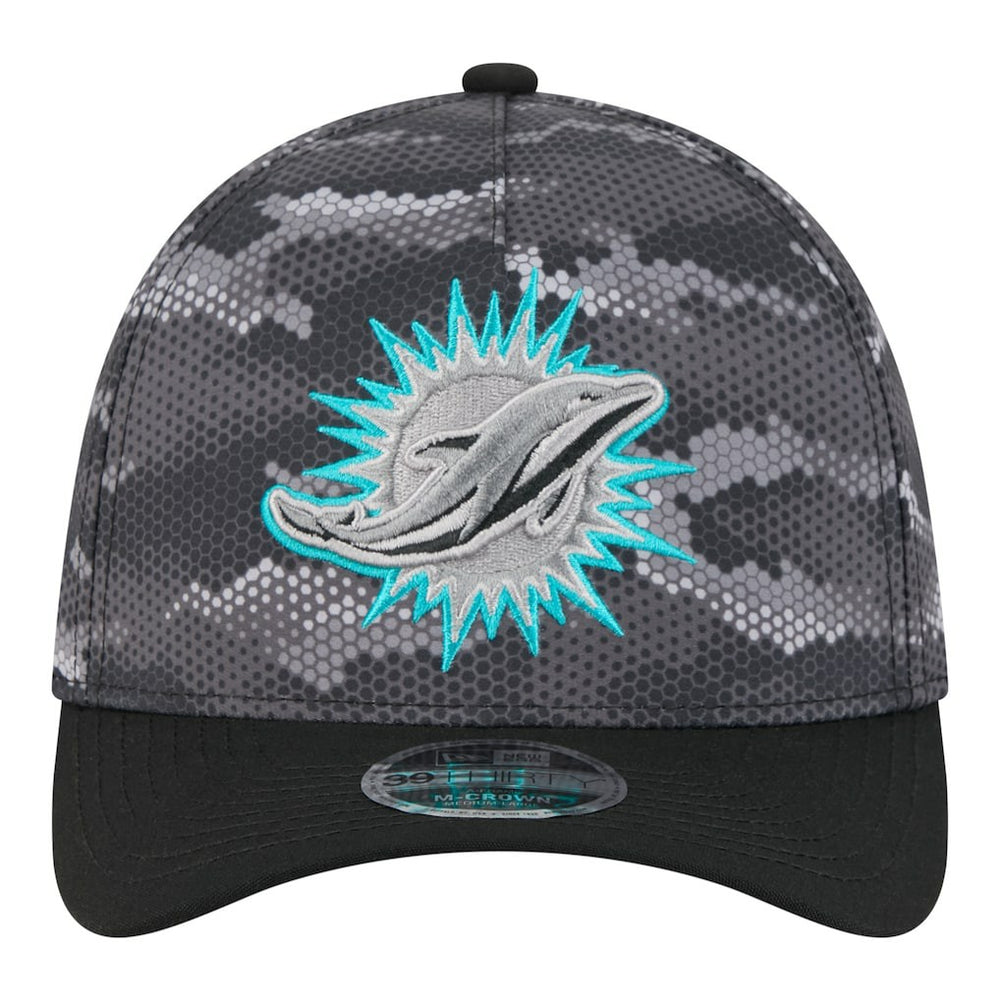 Miami Dolphins New Era Camo A-Frame 39THIRTY Flex Hat - Black discount