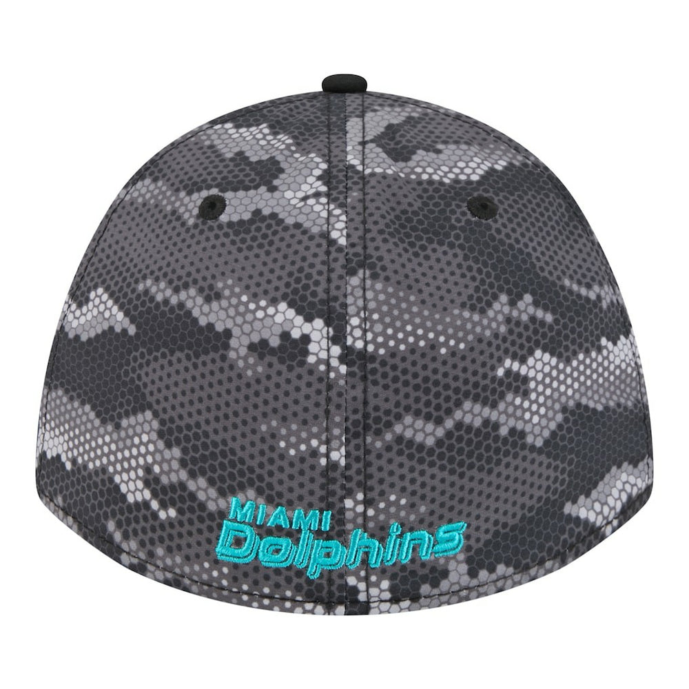 Miami Dolphins New Era Camo A-Frame 39THIRTY Flex Hat - Black discount