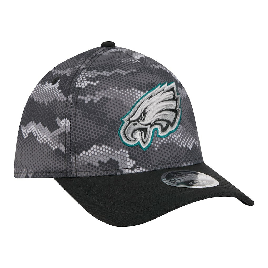 Philadelphia Eagles New Era Camo A-Frame 39THIRTY Flex Hat - Black cheap