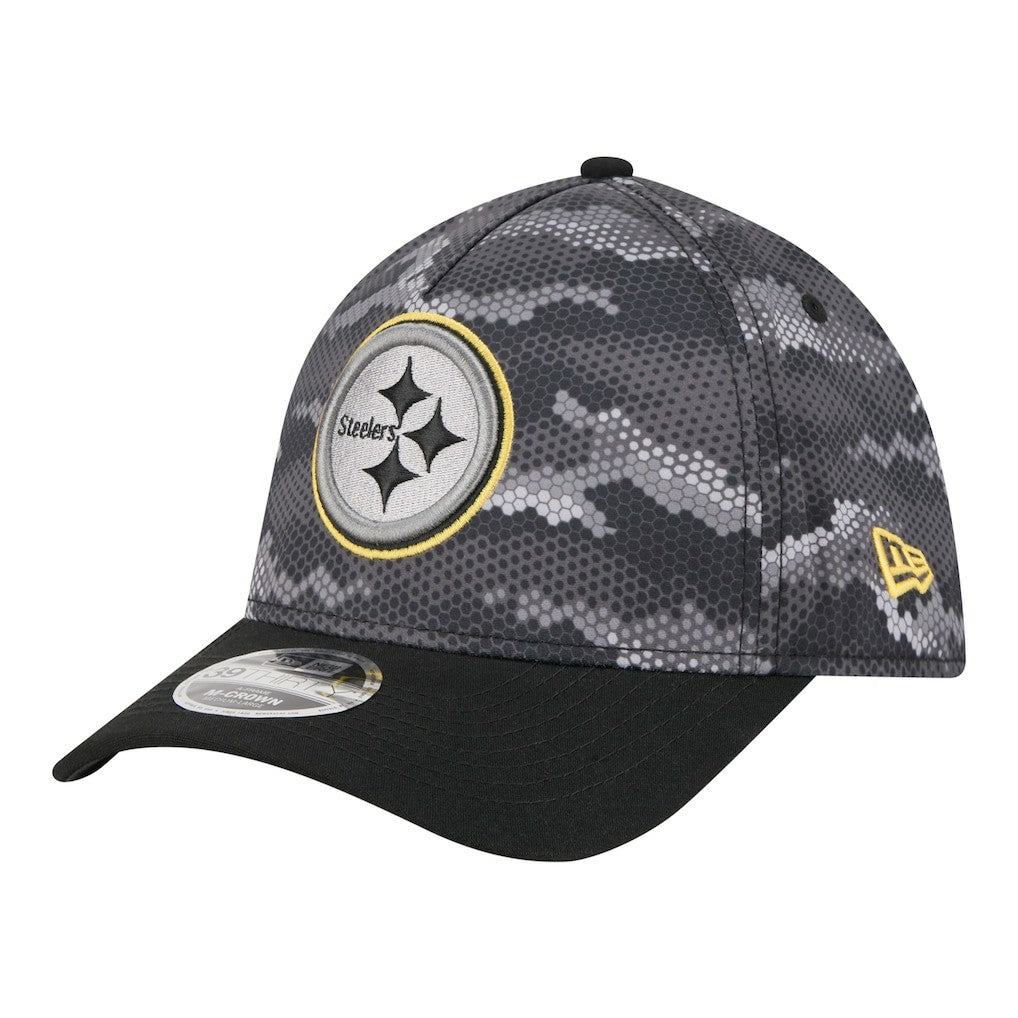Pittsburgh Steelers New Era Camo A-Frame 39THIRTY Flex Hat - Black sale
