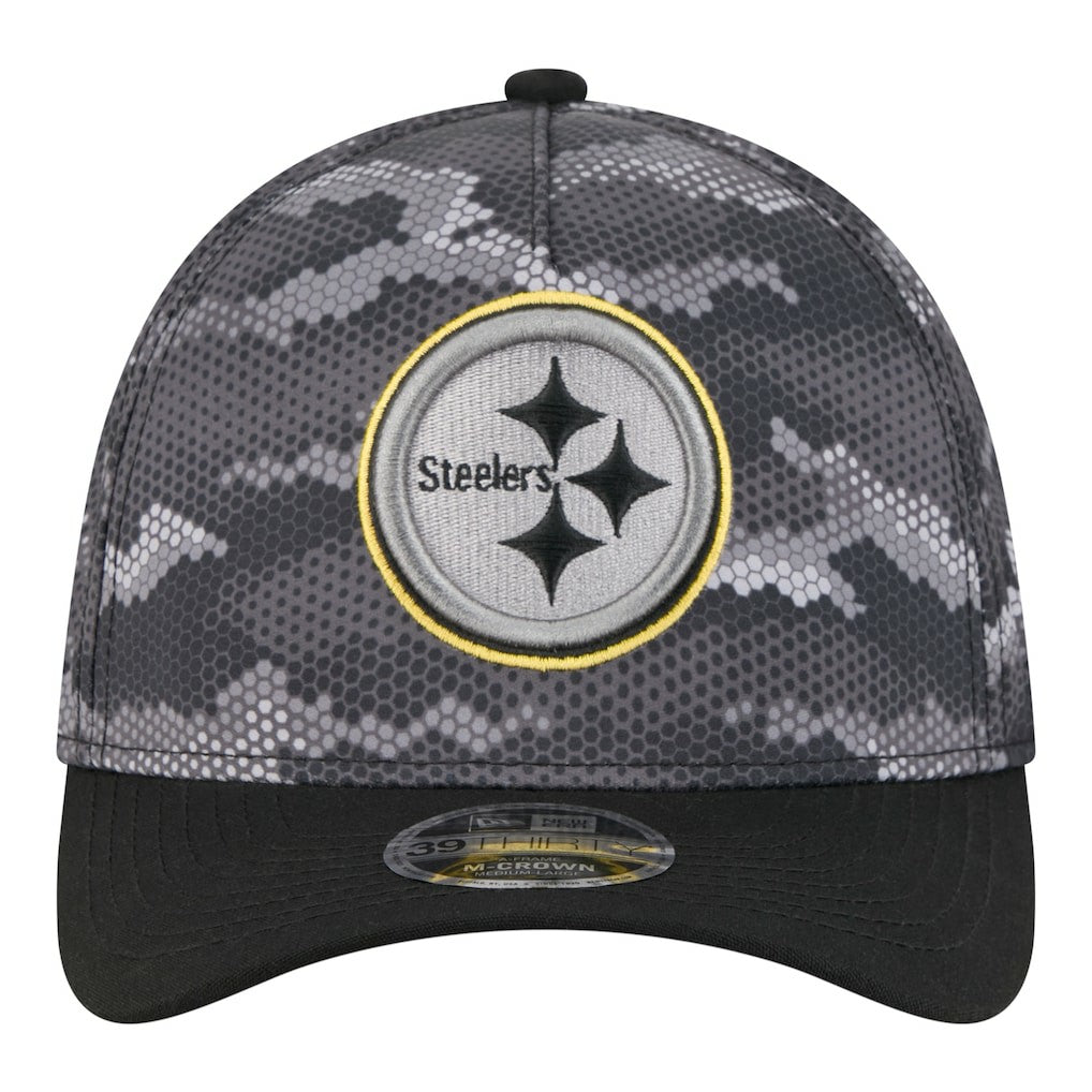 Pittsburgh Steelers New Era Camo A-Frame 39THIRTY Flex Hat - Black sale