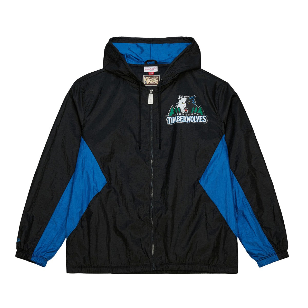 Minnesota Timberwolves Playmaker Full-Zip Hooded Windbreaker Jacket - Black | Mitchell & Ness cheap