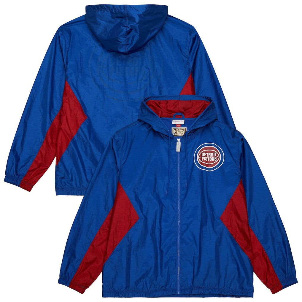 Detroit Pistons Playmaker Full-Zip Hooded Windbreaker Jacket sale - Blue | Mitchell & Ness on sale