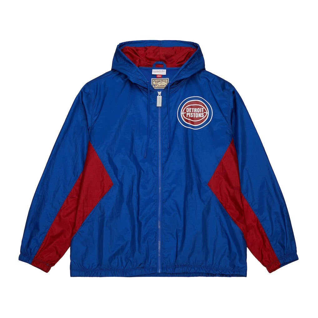 Detroit Pistons Playmaker Full-Zip Hooded Windbreaker Jacket sale - Blue | Mitchell & Ness on sale