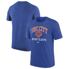 New York Knicks Tri-Blend T-Shirt - Heather Royal | Nike sale