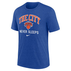 New York Knicks Tri-Blend T-Shirt - Heather Royal | Nike sale
