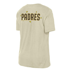 San Diego Padres Women's Stars & Cap T-Shirt - Cream | New Era