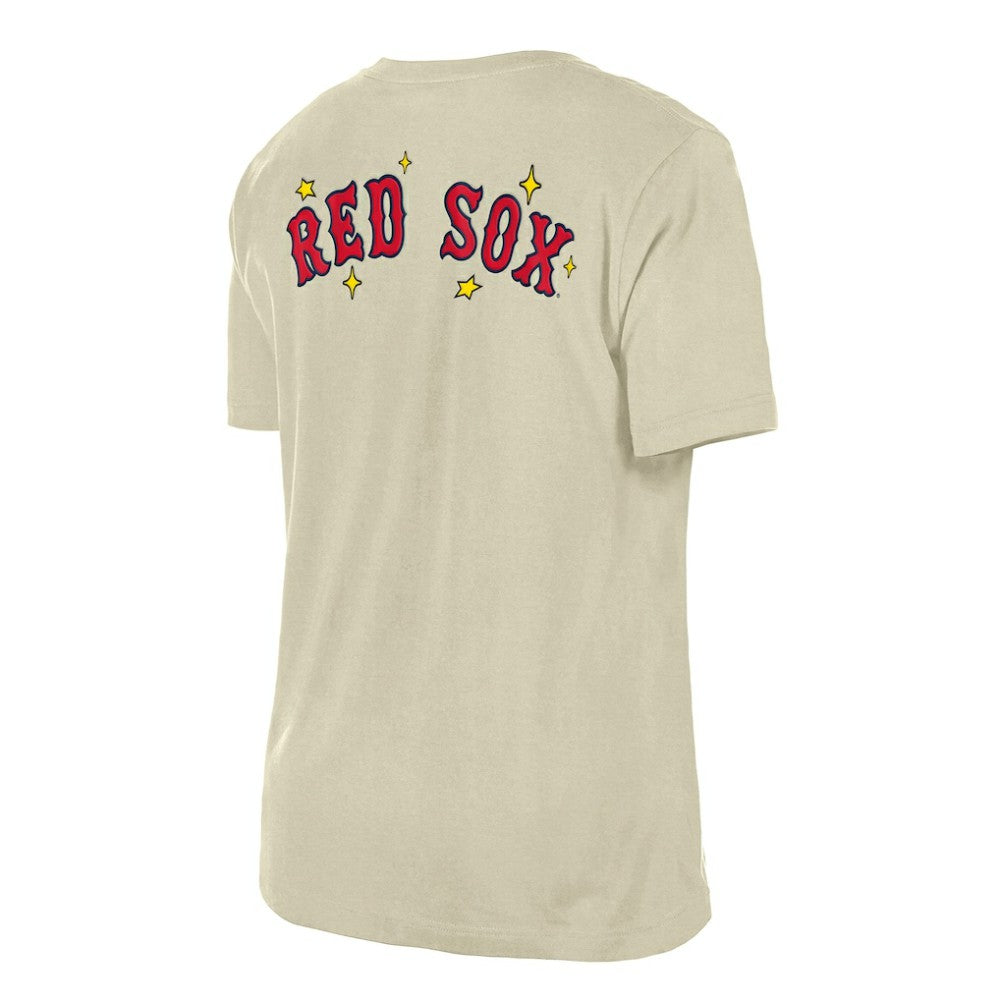 Boston Red Sox Women's Stars & Cap T-Shirt - Cream | New Era