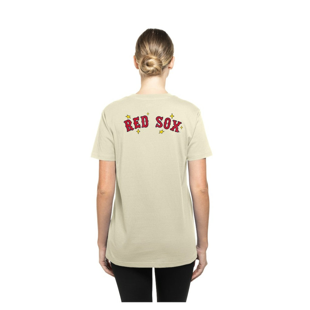 Boston Red Sox Women's Stars & Cap T-Shirt - Cream | New Era