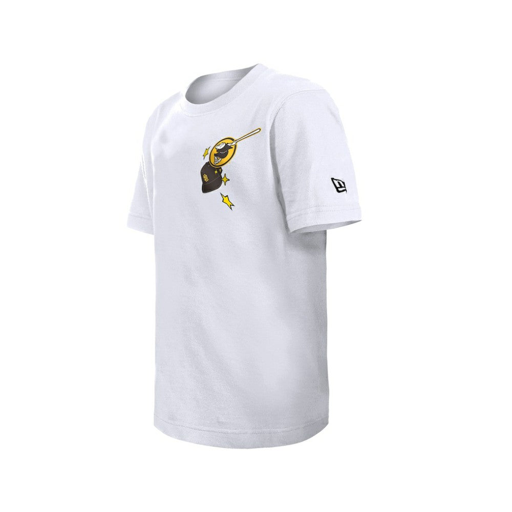 San Diego Padres Youth Stars & Cap T-Shirt - White | New Era