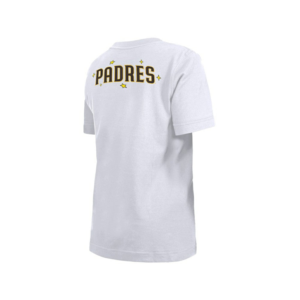 San Diego Padres Youth Stars & Cap T-Shirt - White | New Era