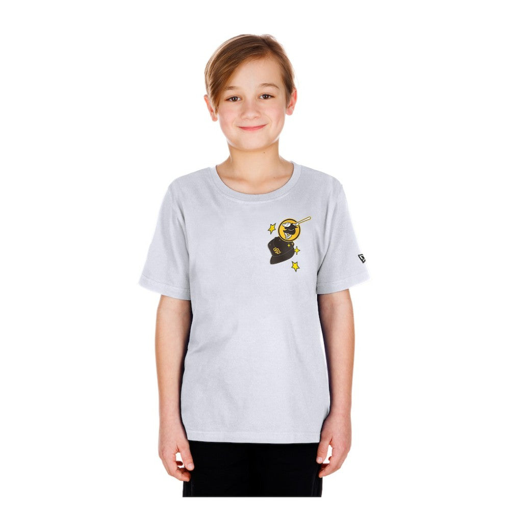 San Diego Padres Youth Stars & Cap T-Shirt - White | New Era
