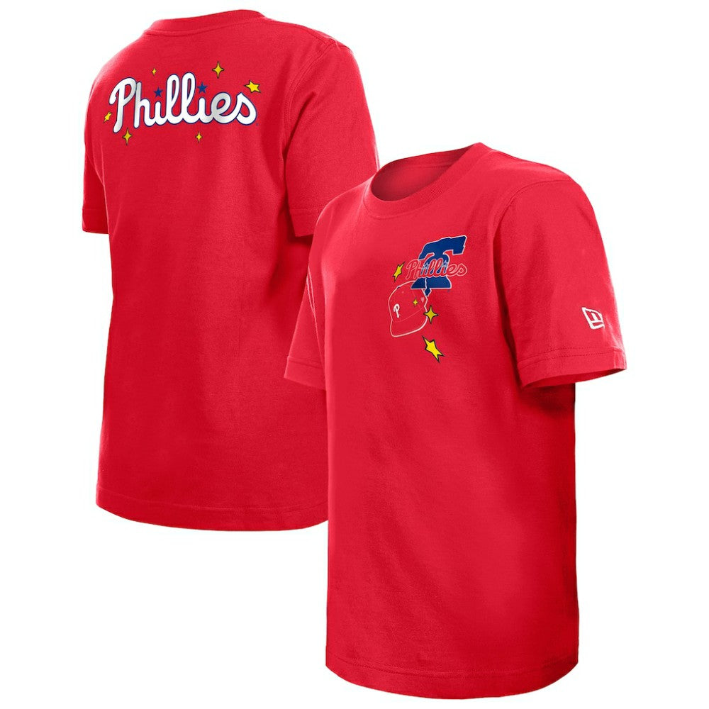 Philadelphia Phillies Youth Stars & Cap T-Shirt - Red | New Era