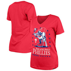 Philadelphia Phillies Women's Little Miss 2 V-Neck T-Shirt - Red | New Era
