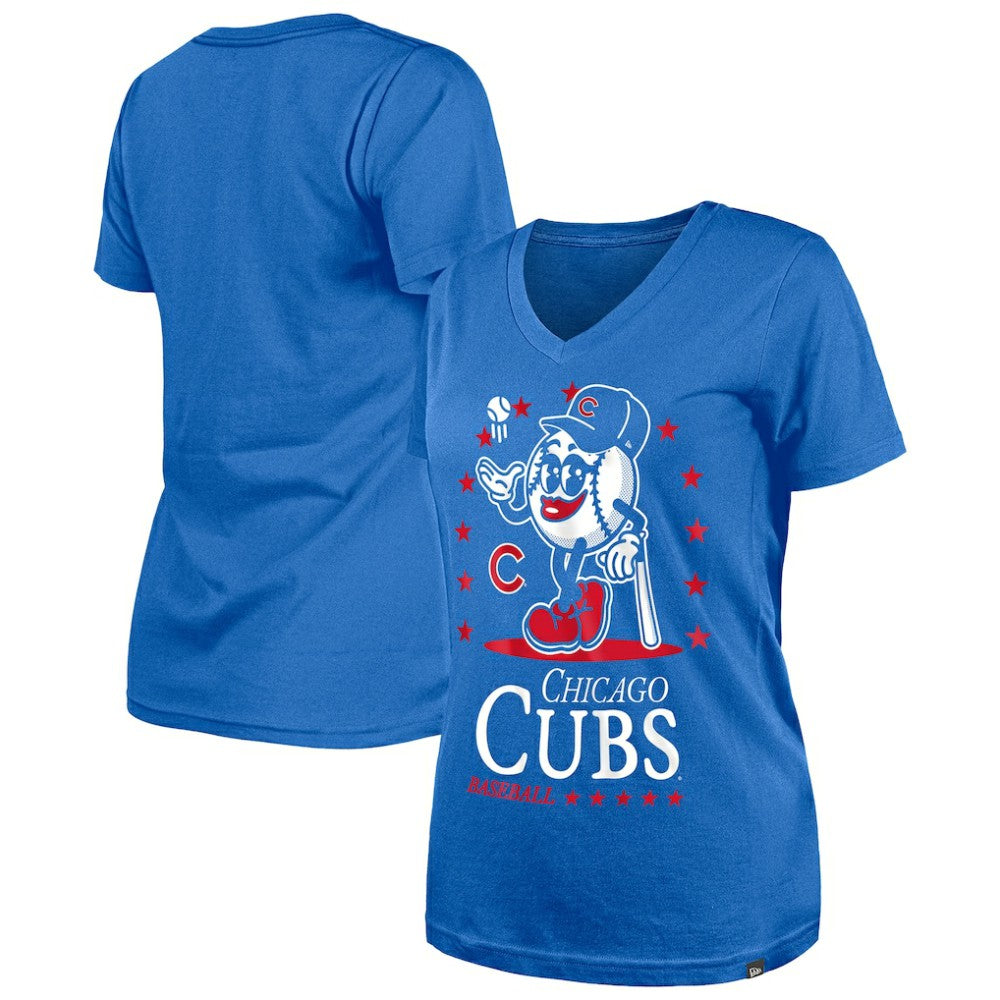 Chicago Cubs Women's Little Miss 2 V-Neck T-Shirt - Royal | New Era