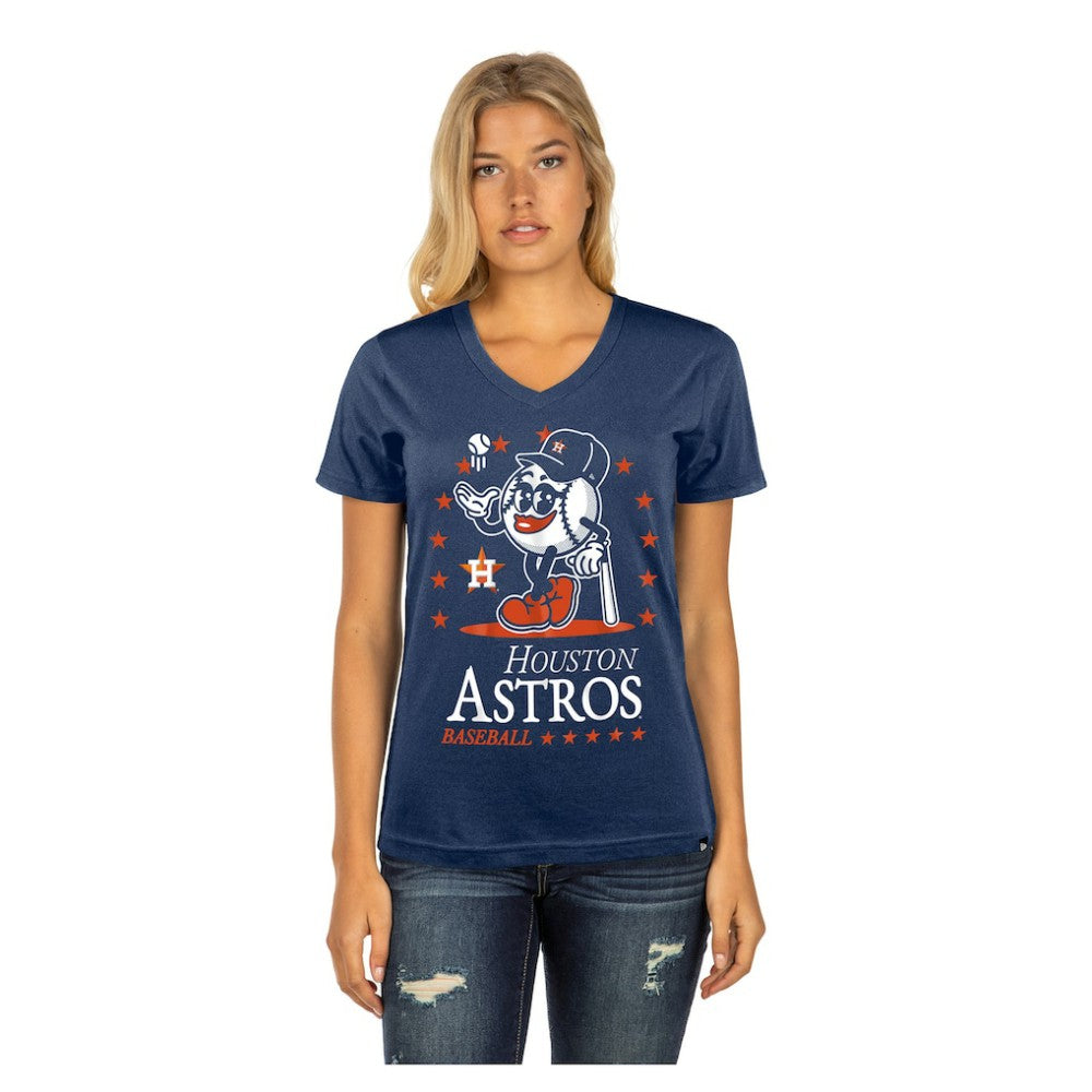 Houston Astros Women's Little Miss 2 V-Neck T-Shirt - Navy | New Era