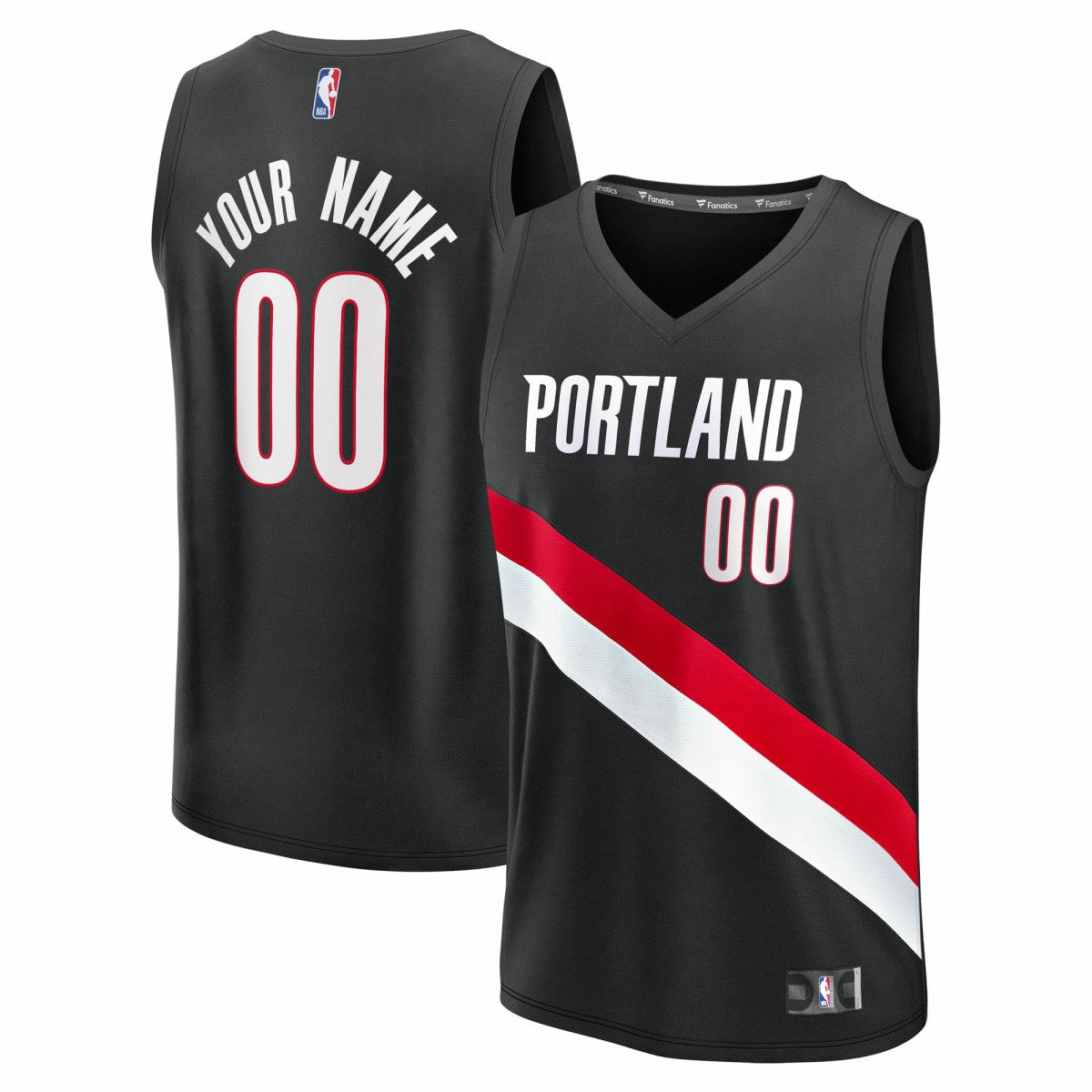 Portland Trail Blazers Youth Fast Break Replica Custom Jersey - Icon Edition - Black | Fanatics discount