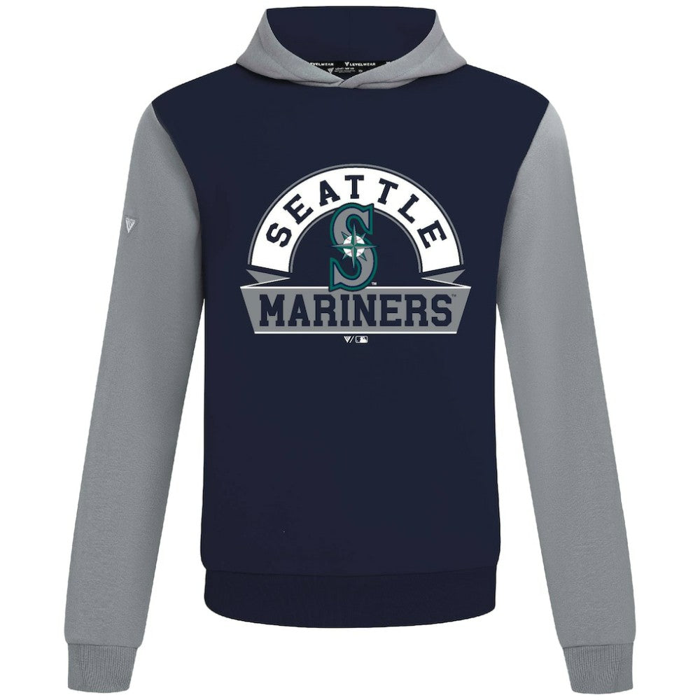 Seattle Mariners Levelwear Throwback Ultimate Banner Arch Hoodie - College Navy