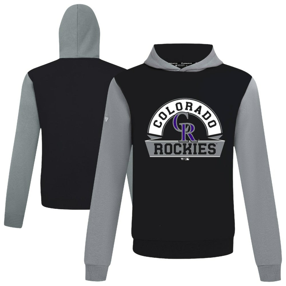 Colorado Rockies Levelwear Throwback Ultimate Banner Arch Hoodie - Black