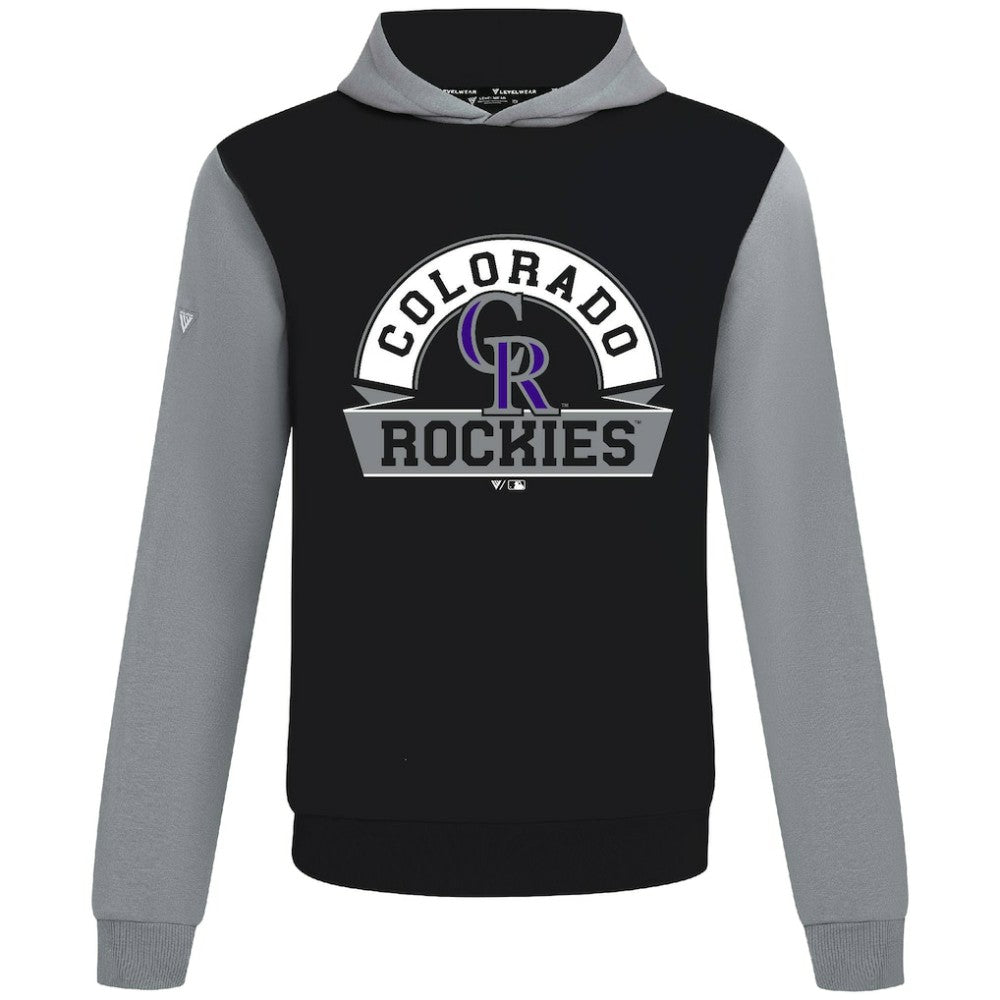 Colorado Rockies Levelwear Throwback Ultimate Banner Arch Hoodie - Black