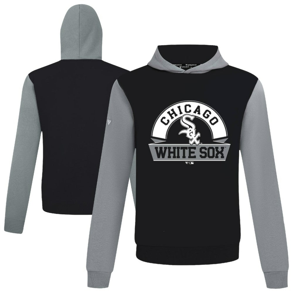 Chicago White Sox Levelwear Throwback Ultimate Banner Arch Hoodie - Black