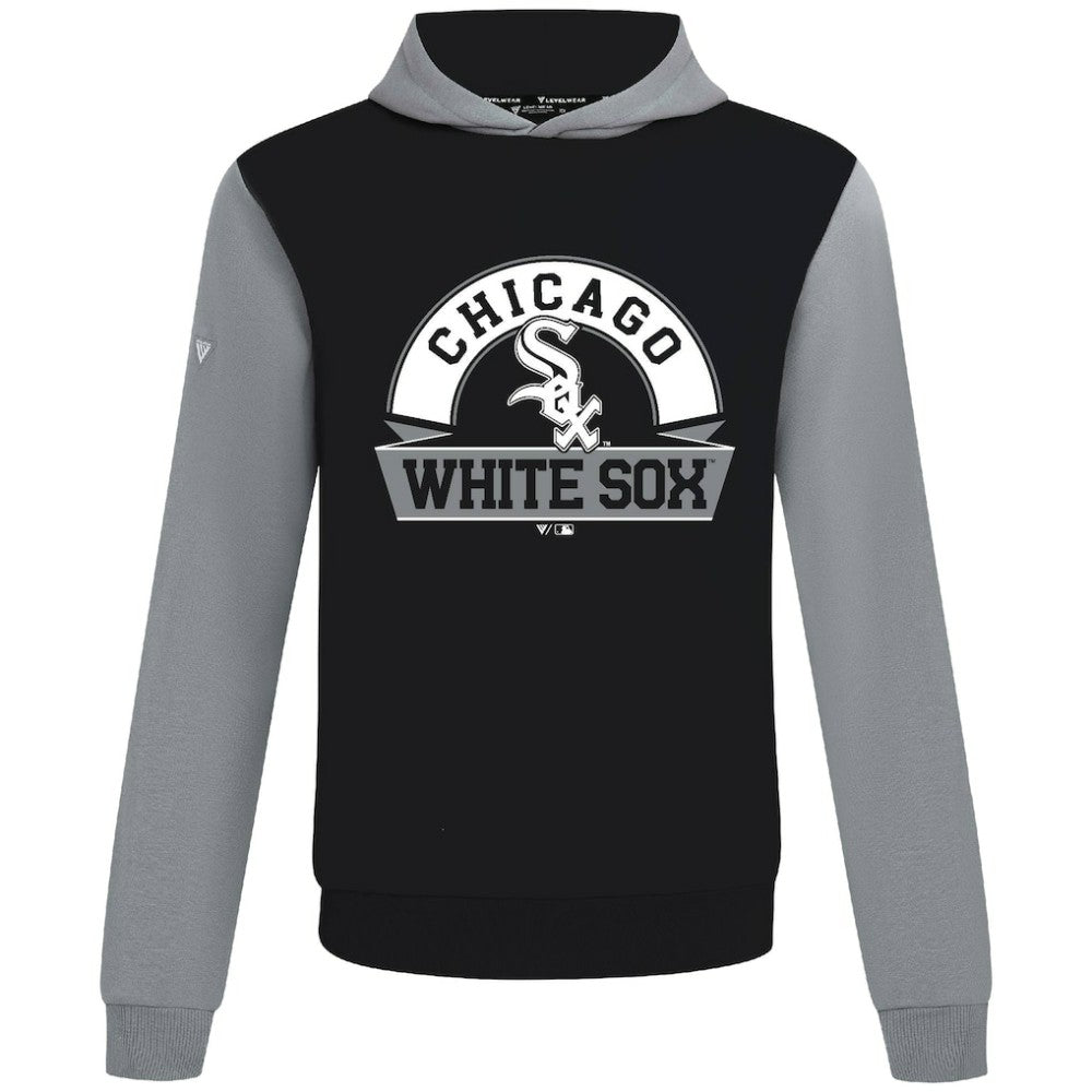 Chicago White Sox Levelwear Throwback Ultimate Banner Arch Hoodie - Black