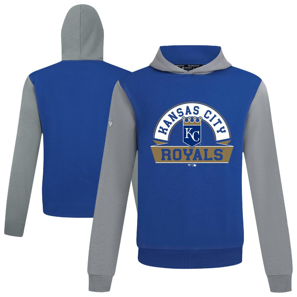 Kansas City Royals Levelwear Throwback Ultimate Banner Arch Hoodie - Royal